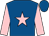 Royal blue, pink star, pink sleeves