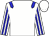 white, blue epaulettes, striped sleeves