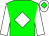 Big-green body, white diamond, white arms, white cap, big-green diamond