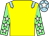 Yellow, light blue epaulets, light green sleeves, white stars, light blue cap, white star