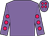 Mauve body, mauve arms, rose spots, mauve cap, rose spots