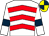 White and red chevrons, white sleeves,dark blue armlets, dark blue and yellow quartered cap