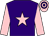 Purple, pink star, sleeves and hooped cap