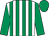 White, emerald green stripes, sleeves and cap