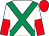 White, Emerald Green cross belts, White and Red halved sleeves, Red cap