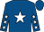 Royal blue, white star, white stars on sleeves, royal blue cap