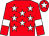 Red, white stars, white armlet, white star on cap