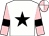 White, black star, pink sleeves, black armlet, white & pink quartered cap