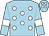 light blue, white spots, white armbands