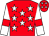 Red, white stars, white sleeves, red armlet, red cap, white stars