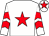 WHITE, red star, white sleeves, red chevrons, white cap, red star