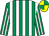 Emerald green & white stripes, emerald green & yellow quartered cap