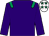 Purple, emerald green epaulettes, white cap, emerald green stars