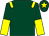 Dark green, yellow epaulets, halved sleeves and star on cap