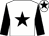 White body, black star, black arms, white cap, black star