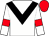 White body, black chevron, white arms, red armlets, red cap