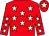 Red, beige stars, red cap, beige star