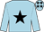 pale blue, black star, black stars on cap