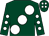 Dark green, large white spots, white spots on sleeves, dark green cap, white spots