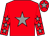 Red, grey star, grey stars on sleeves, grey star on cap