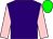 Purple, pink sleeves, green cap