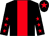 Black body, red stripe, black arms, red stars, black cap, red star