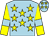 LIGHT BLUE, YELLOW stars, YELLOW sleeves, LIGHT BLUE armlets