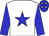 White body, blue star, blue arms, blue cap, white stars