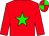 red, green star, quartered cap