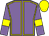 Mauve body, yellow seams, mauve arms, yellow armlets, yellow cap