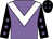 Mauve body, white chevron, black arms, mauve stars, black cap, mauve stars