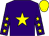 Purple, yellow star, yellow stars on sleeves, yellow cap