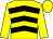 Yellow, black chevrons, yellow sleeves and cap