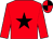 Red, black star, red sleeves, quartered cap