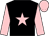 Black, pink star, sleeves and cap