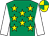 Emerald green, yellow stars, white sleeves, emerald green & yellow quartered cap