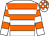 White and bright orange hoops, checked cap