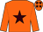 Orange, brown star, brown stars on cap