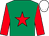 Emerald green, red star, red sleeves, white cap