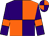 Purple and orange (quartered), purple sleeves, orange armlets