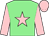 Light Green, pink star, pink arms, pink cap