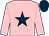 Pink, dark blue star, dark blue cap