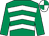 Emerald green and white chevrons, emerald green sleeves, quartered cap