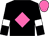 Black, hot pink diamond, white armlets, hot pink cap