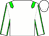 White body, green epaulettes, white arms, green seams, white cap