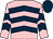 Pink, dark blue chevrons, dark blue cap