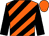 orange and black diagonal stripes, black sleeves, Orange cap