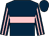 Dark blue, pink hoop, striped sleeves