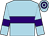 light blue, purple hoop, light blue arms, purple armlets, light blue cap, purple hooped