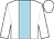 white, light blue stripe